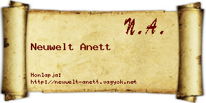Neuwelt Anett névjegykártya